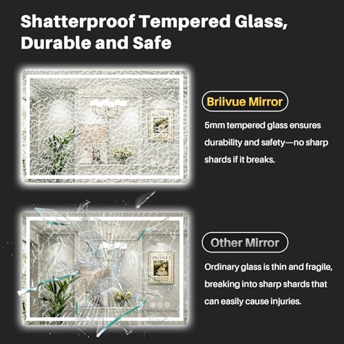 Image of 72x48 Inch LED Bathroom Mirror with Lights, Backlit & Front Lit, Anti-Fog Lighted Bathroom Vanity Mirror for Wall, Memory Function, Dimmable, HD Tempered Glass, Shatter-Proof