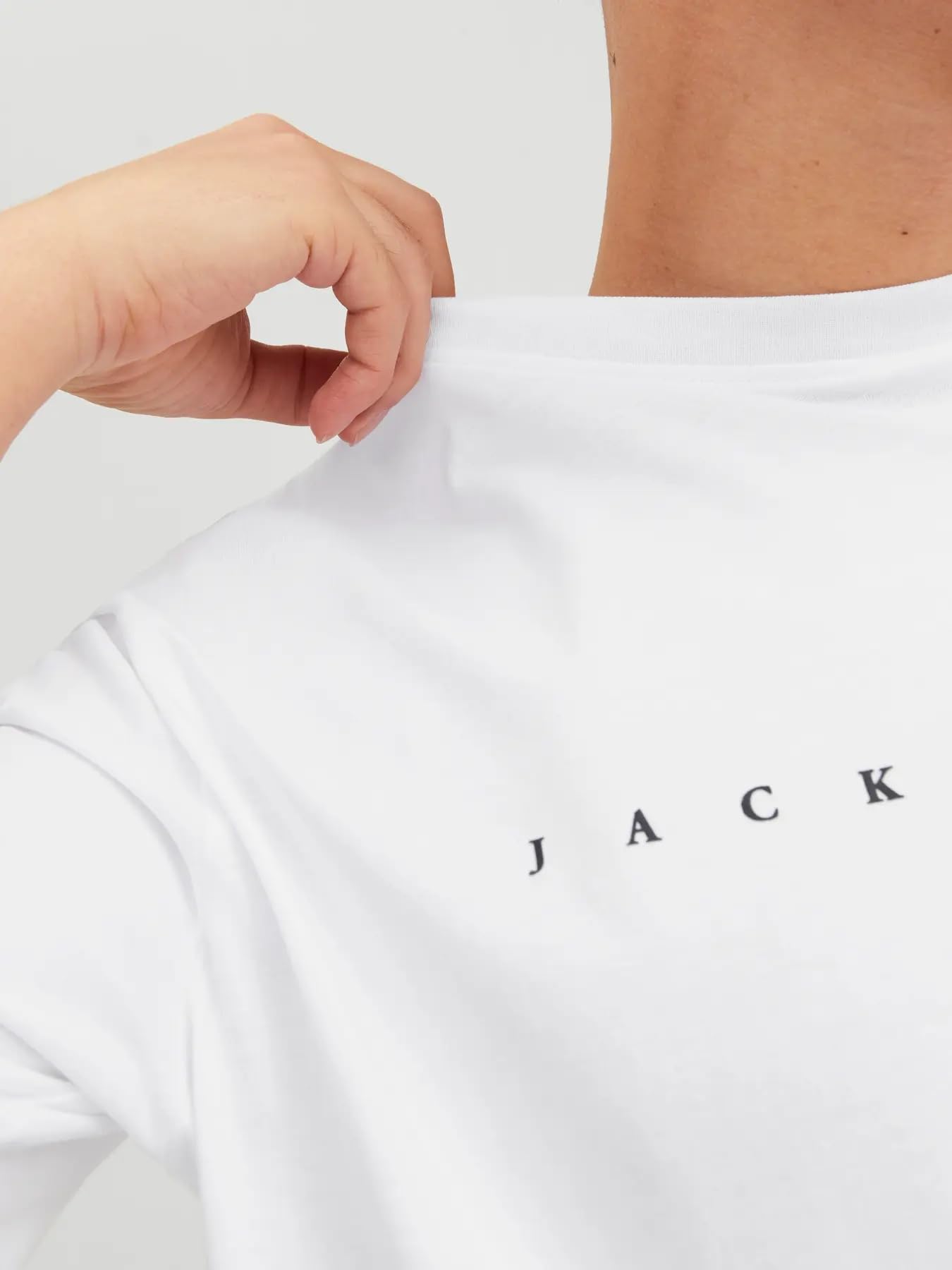 JACK & JONES Camiseta para Hombre con Logo, Negro (A/2 X Black/White), L