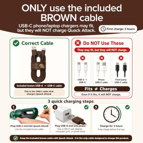 Image of Quack Attack Duck Cordless Handheld Vacuum w / Quacking Turbo Suction & LEDs