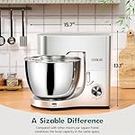 COOKLEE Stand Mixer, 9.5 Qt. 660W 10-Speed Electric Kitchen Mixer with Dishwasher-Safe Dough Hooks, Flat Beaters, Wire Whip & Pouring Shield Attachments for Most Home Cooks, Silver - Image 2