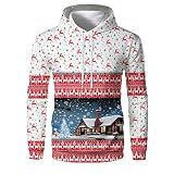 Alalaso Christmas Hoodies for Men, Men's tees Ugly Christmas Sweater Holiday Sweatshirt White