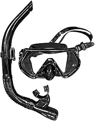 Kit Máscara de Mergulho com Snorkel Adulto – Óculos de Mergulho Antivazamento, Lente Ampla e Ajuste Confortável para Snorkeling e Mergulho Recreativo
