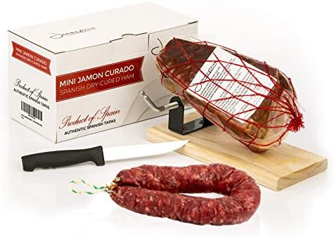 Jamón Serrano Curado Deshuesado 1 kg + Jamonero Kit + Salchichón ...