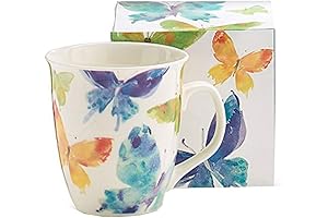 Burton & Burton Watercolor Butterfly Porcelain Mug: An Exquisite Teacup for Women