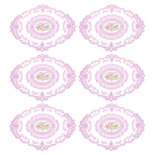 Sets de table brodés rétro uxcell en dentelle violette de qualité supérieure