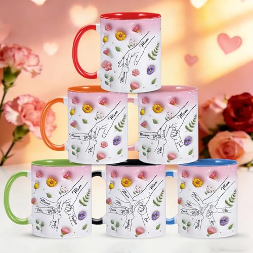 Taza de cerámica rosa personalizada para mamá 11 oz miniatura 6