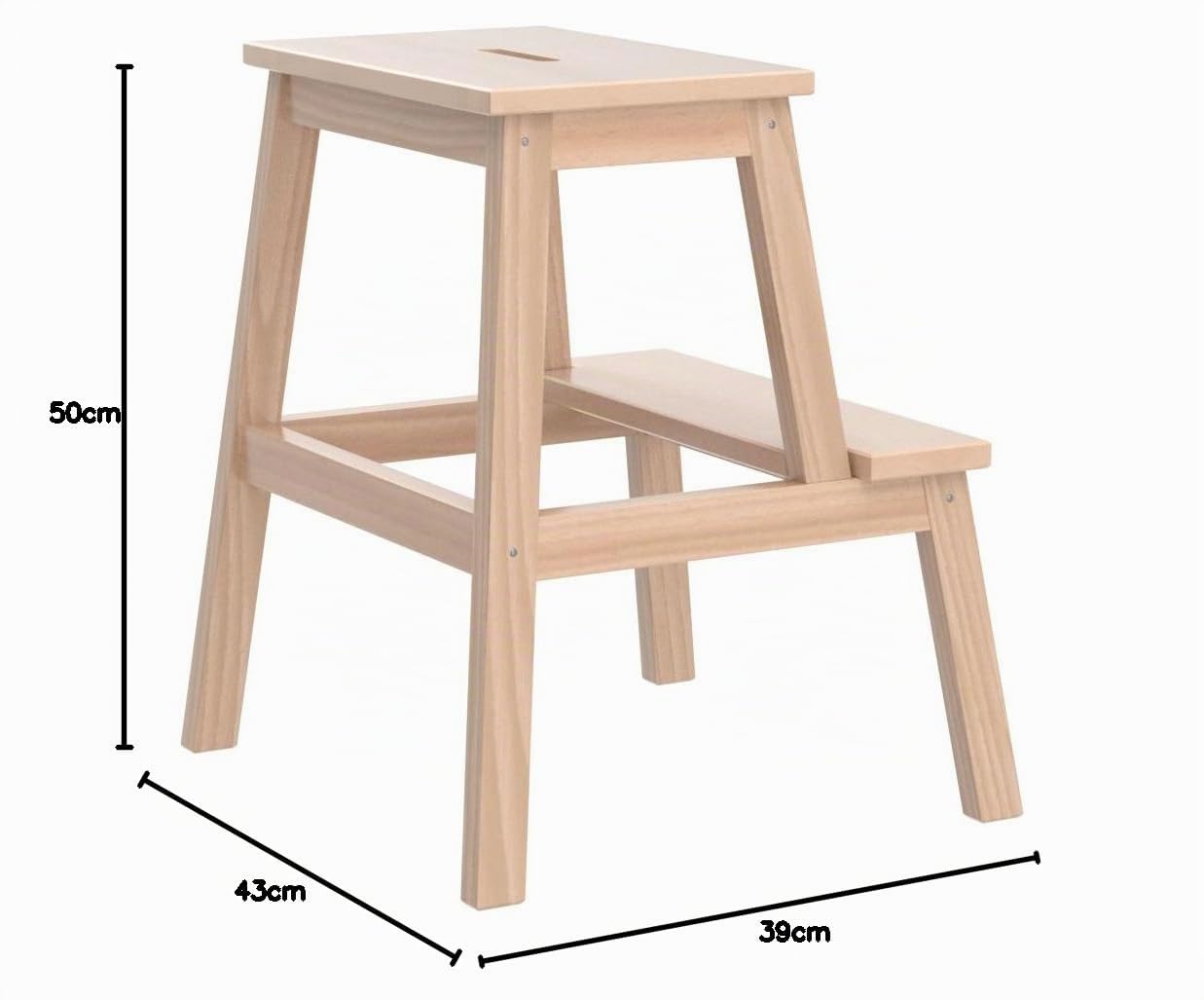 IKEA BEKVAM Marchepied, hêtre, 50 cm, Bois