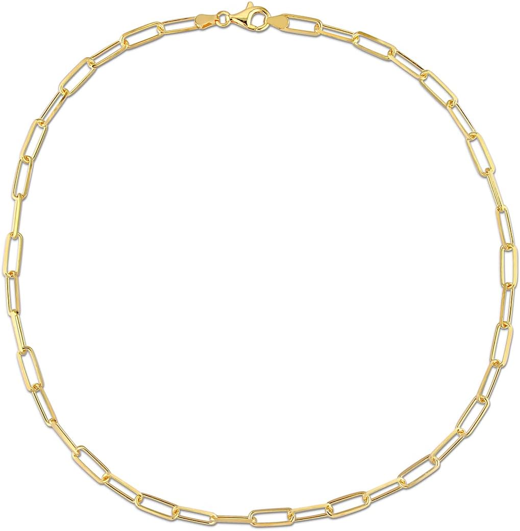 Diamond-Cut Paperclip Chain Necklace in 18K Yellow Gold Plated Sterling Silver (18 Inches)