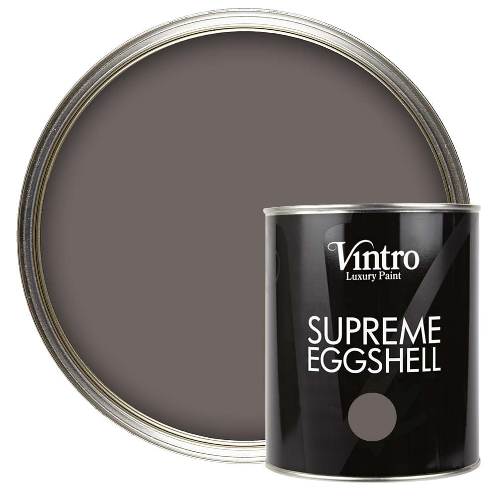 Vintro Paint Fresco - Taupe | Taupe Eggshell Paint | For Walls | Wood | Trim | Satin Furniture Paint | Interior & Exterior Use. 1 Litre (Fresco - Taupe)