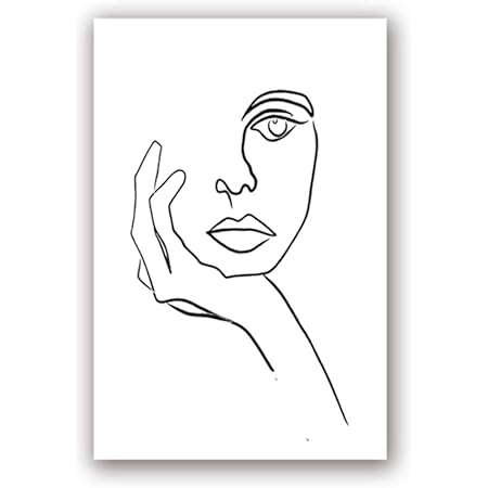 Zmfbhfbh Imprimer Picasso Dessin Au Trait Moderne Le Penseur Affiche Visage Minimaliste Art Croquis Noir Blanc Mur Art Decor Toile Peinture 20x30 Cm 7 8x11 8 Pouces Sans Cadre Amazon Fr Cuisine Maison