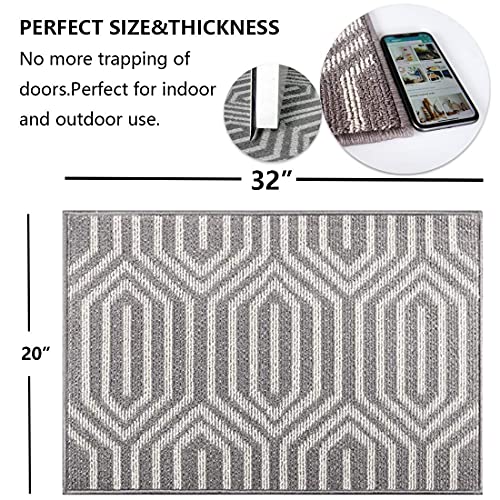 Morgantag Indoor Doormat Back Door Mats For Inside House,Outdoor Mat For Front Door, Waterproof And No-Slip Washable Door Mats For Home, Entry, Bathroom, Living Room, 20" X 32"Grey #TOP2