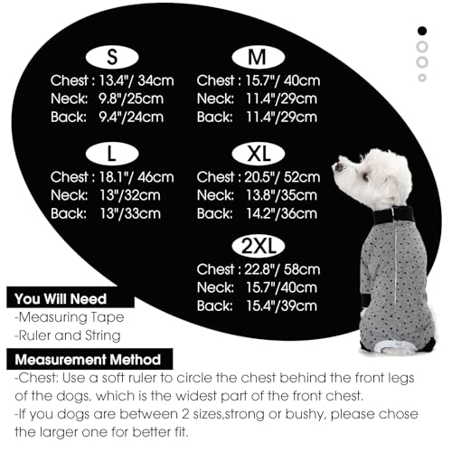 Image of Dog Surgery Recovery Suit for Small Dogs, 4-Legged Dog Onesie After Surgery with Back Snaps, Breathable Cotton Spay and Neuter Bodysuit for Female and Male Dogs