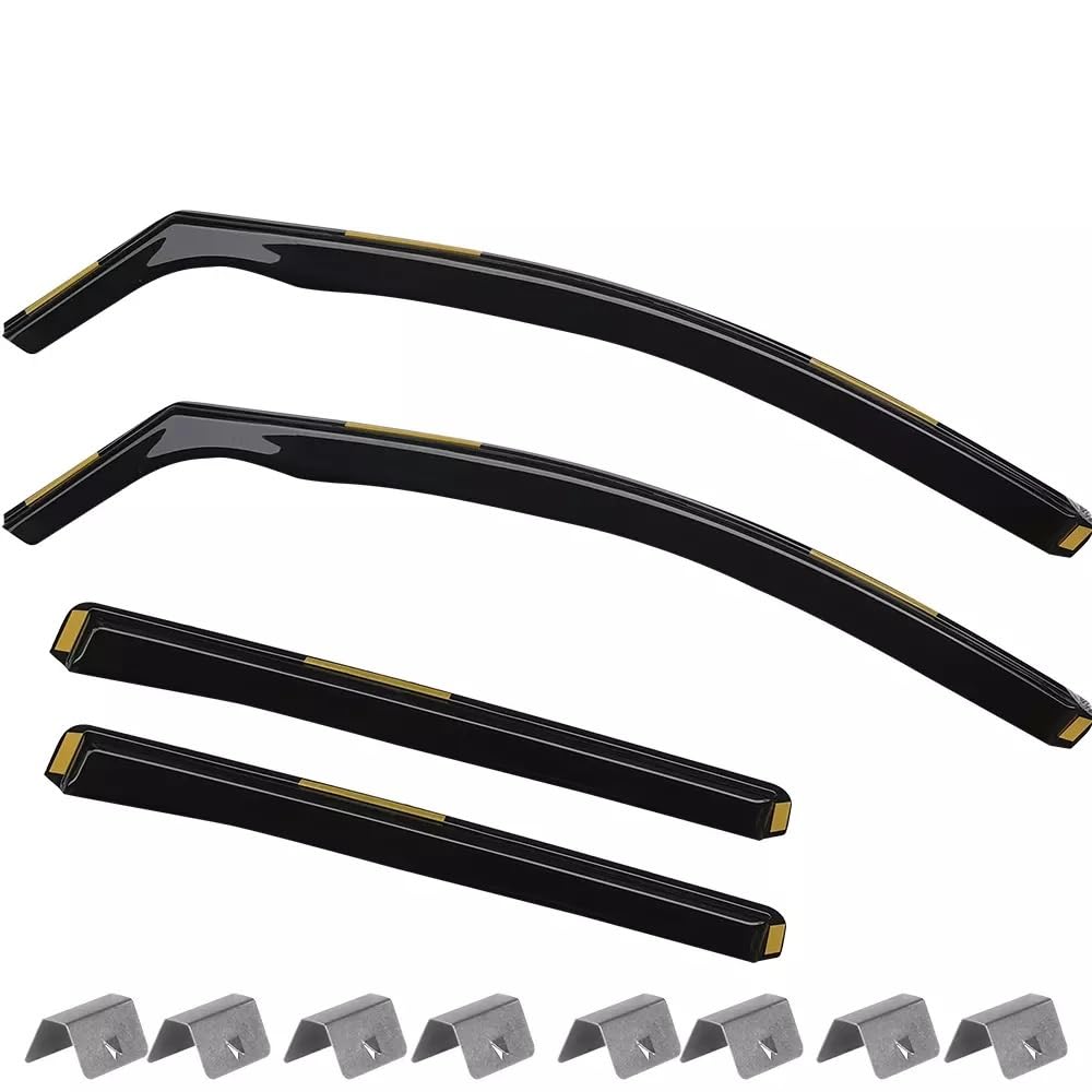 Kit 4 Deflettori Aria Nero Fumé Trasparento Antivento per Finestrini Laterali Anteriori e Posteriori Compatibile con VW Golf 7 VII 2012-2019