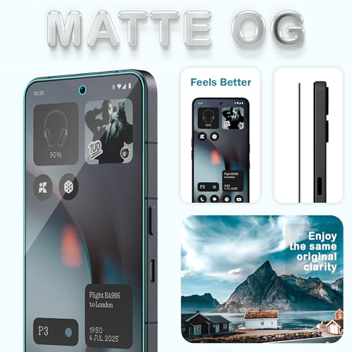 Image of FIRST MART Matte Anti-Glare Tempered Glass for Nothing Phone 3 Installation Kit | Military-Grade Gaming Screen Protector & Cable Guard | Edge to Edge Coverage | Black