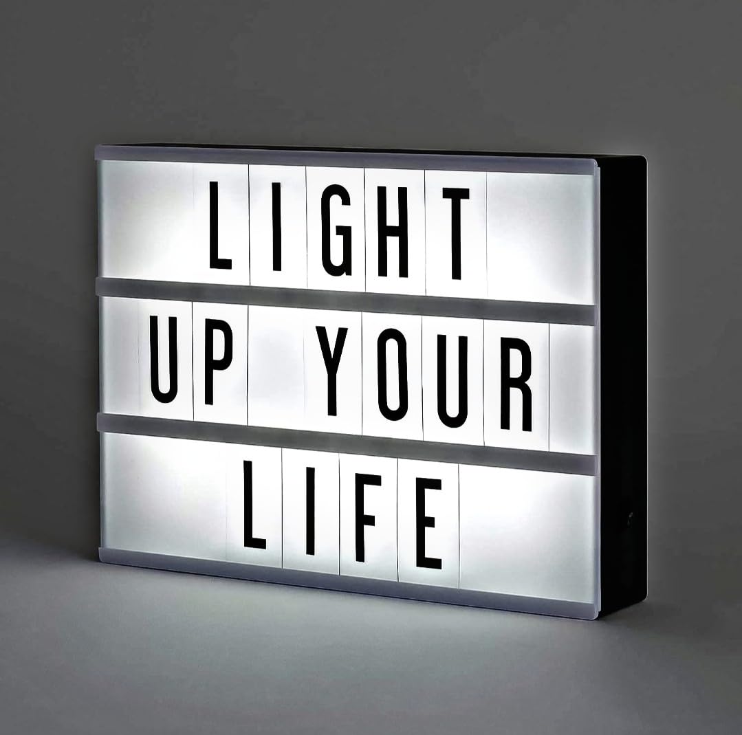 Dhamija Cinema Light Box A4 Size with Both Black & Colour Letters and Symbols Set DIY Cinematic LED Light Box (A4 Size)