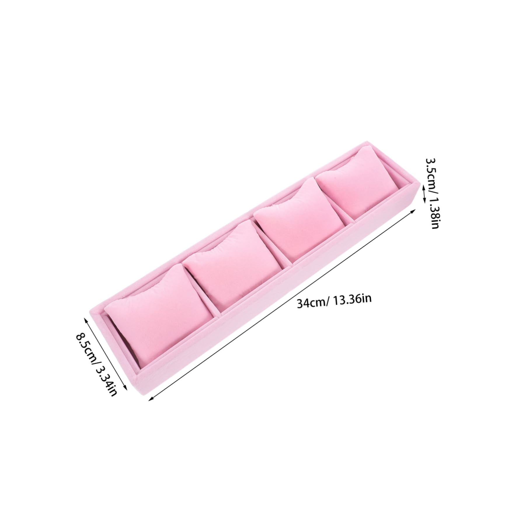 Healeved Jewelry Display Organizer with Slots Chic Watch Pillow Holder for Bracelets and Watches Durable Jewelry Case for Home and Travel Elegant Pink Storage