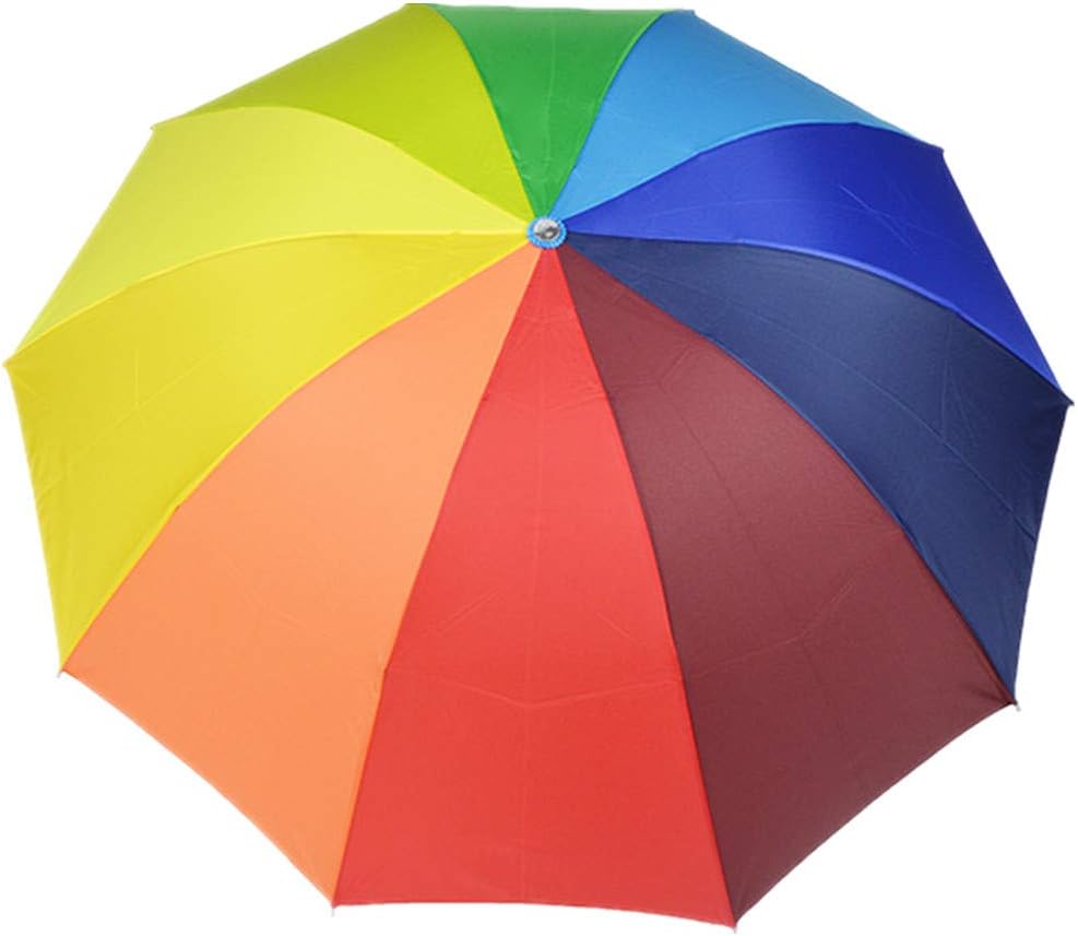 Veroda45 inch Travel Umbrella Compact Folding Rain Sun Protection UV Protective Rainbow Umbrella Parasols