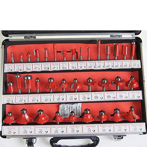 Set di punte per router in carburo 35 pezzi da 1/4"