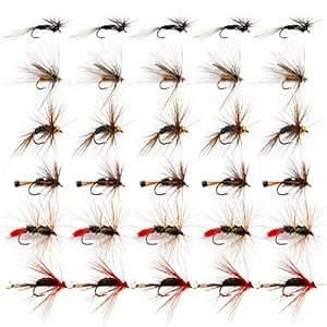 Goture Fly Fishing Flies Kit,25pcs/30pcs/100pcs Fly Fishing Lures,Dry Flies Wet Flies Streamers Nymphs Flies, Fly Fishing Assortment Kit for Bass Trout Salmon Fishing