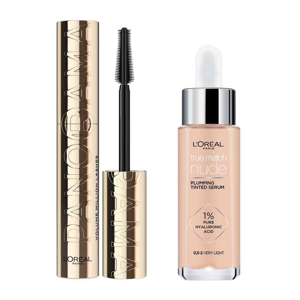 L’Oréal Paris Panorama Hacim Veren Maskara Siyah & True Match Nude Fondöten Serum 0.5-2 Very Light