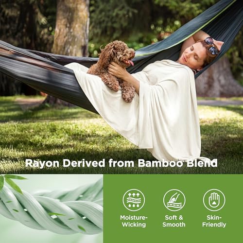 Image of Bedsure Off White Cooling Blanket for Hot Sleepers - Summer Cold Throw Blanket for Bed, Arc-Chill Lightweight Summer Bedding, Cool Thin Ice Cold Cooled Throws with Rayon Derived from Bamboo, 50x70