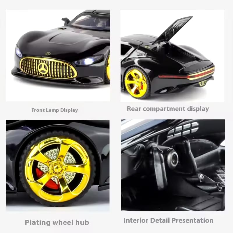 Image of Bold Black AMG Vision Gran Turismo SUV Car 1:32 Scale Diecast Model | Alloy Metal Pull Back Toy Car with Openable Doors, Lights & Music | Die-Cast Collectible Toy Gift for Kids