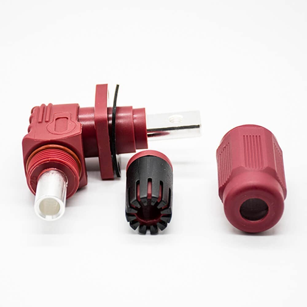 for Surlok Plus Right Angle Plug and Socket 8mm 25mm² Red IP65 Busbar Lug Battery Storage Connector (120A)