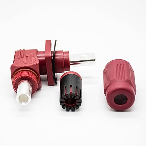 for Surlok Plus Right Angle Plug and Socket 8mm 25mm2 Red IP65 Busbar Lug Battery Storage Connector (120A)