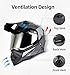 Orthrus DOT Certified Dual Sport Adventure Motorcycle Helmet UV Protected Visor for Snowmobile ATV Dirt Bike Off Road (X100,L)