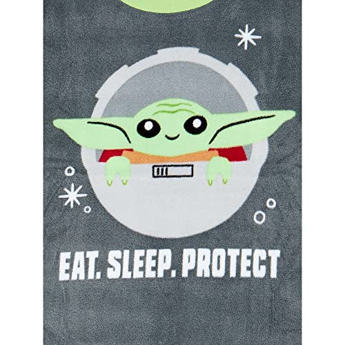 Star Wars Boy's 3 Piece Mandalorian Baby Yoda Fleece Robe And Pajama Set, 8 Grey #TOP2