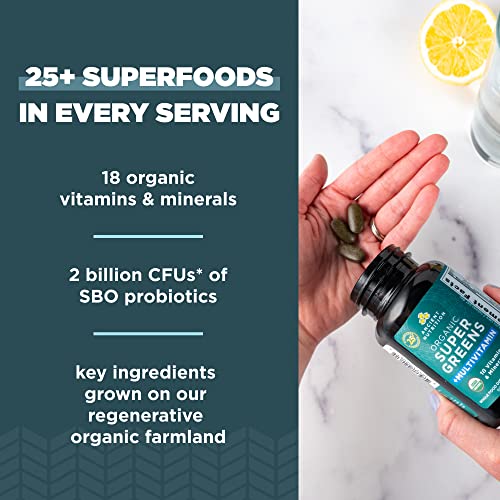 Ancient Nutrition Organic SuperGreens and Multivitamin Tablets with Probiotics, Made from Real Fruits, Vegetables and Herbs, for Digestive, Detoxification and Energy Support, 90 Count - Image 4