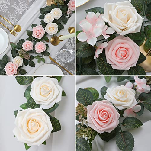 Garisey 5FT Artificial Rose Flower Burgundy Fake Floral Garland for Wedding Ceremony Backdrop Arch Flowers Table Centerpieces Decorations - Image 3