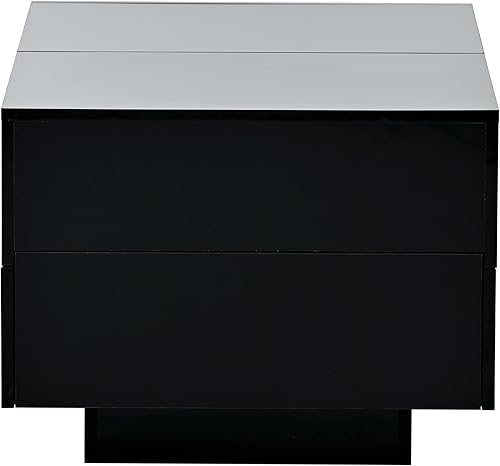 Miniatura 8 de Mesa auxiliar extensible con 4 cajones, mesa de cóctel rectangular multifuncional con compartimento de almacenamiento oculto, mesa central de alto