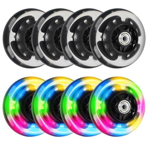 8 Stück Inline Skate Rollen, 72 mm Schwarz Inliner Rollen,...