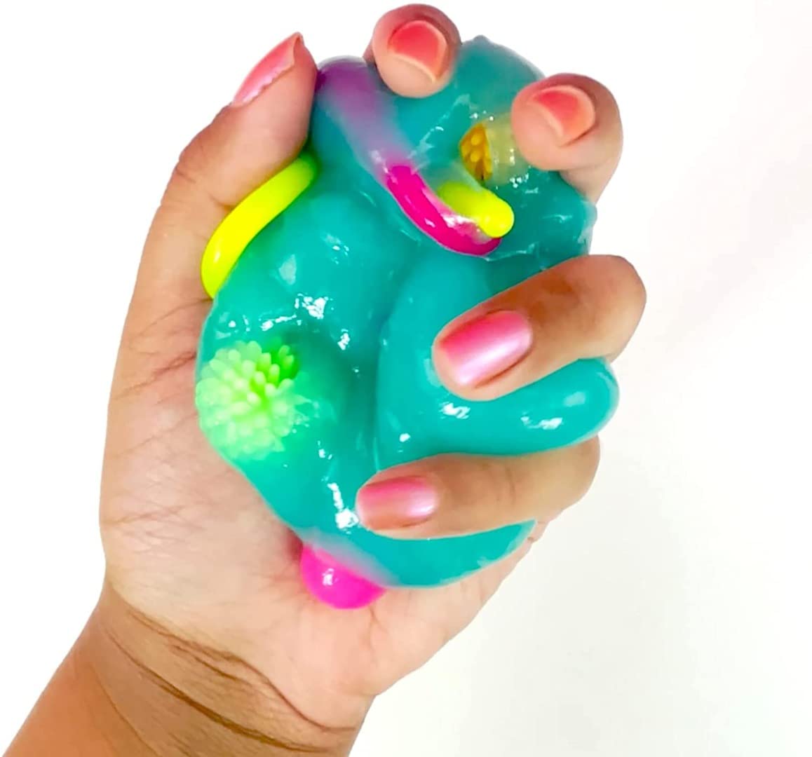 So Slime ASMR - Secchio per slime colorato, 1 kg, con secchio portaoggetti e fidget toy, elastico e spremibile