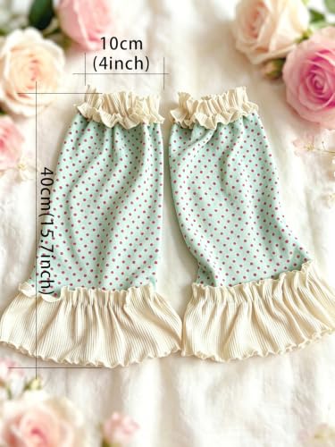 Image of YELAIVP Women Ruffle Leg Warmers Polka Dot Socks For Summer Outfits Beach Vacation
