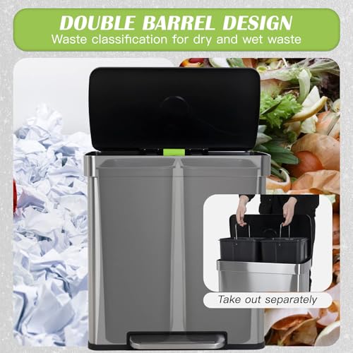Caneca de basura rectangular de acero inoxidable 16 gal miniatura 2