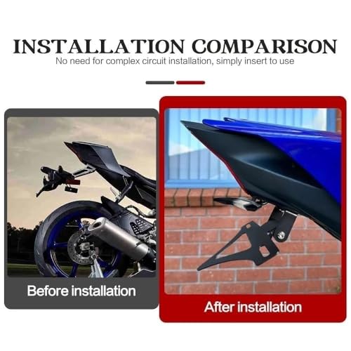 Clignotant arrière moto et support de plaque LED pour YZF R6 2015-2025 - 4