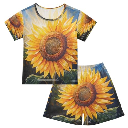 senya Short Sleeve Pajamas Sets Summer Cotton Sleepwear Sunfluwer