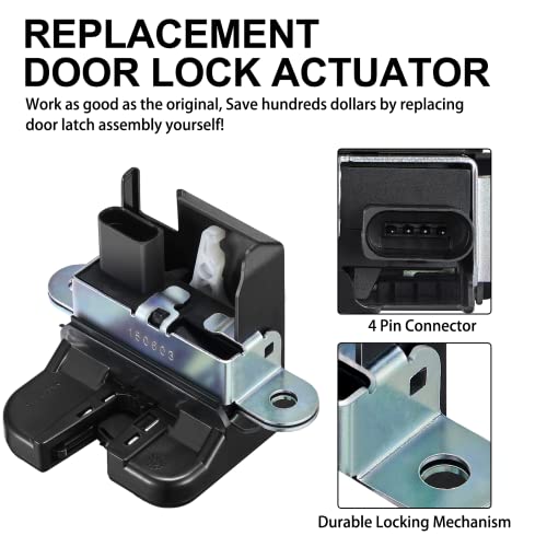 Image of SYERAL Tailgate Latch Assembly Trunk Lid Actuator 5M0827505E9B9 Liftgate Latch Lock Compatible with Volkswagen 2008-2017 Tiguan, 2017-2018 Tiguan Limited, 2010-2014 Sportwagen