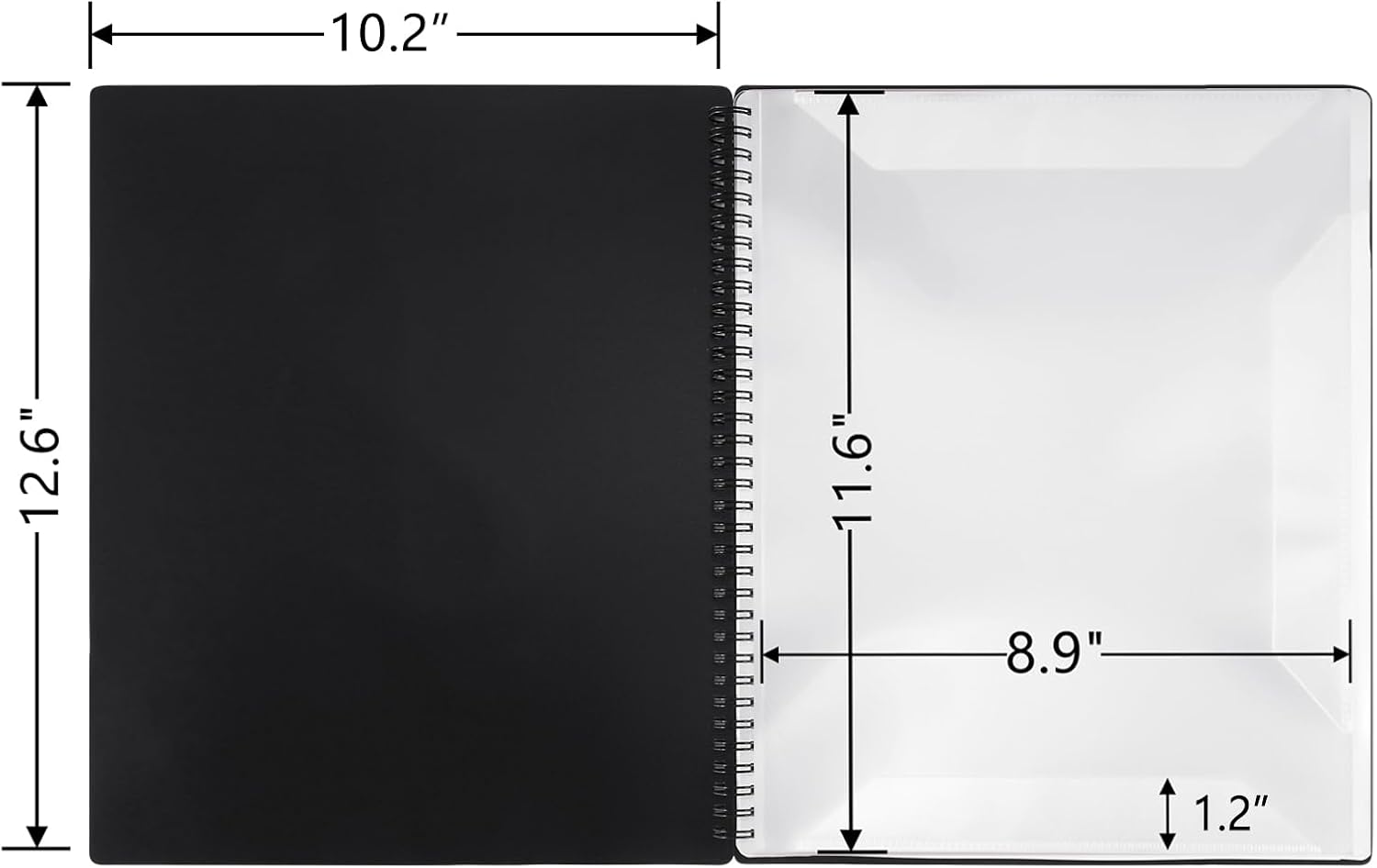 Sheet Music Folder with 3-Side Wrap Protection, 60 Pockets Fit Letter Size, Spiral Binder Lays Flat 180°, Anti-Glare Music Sheet Holder for Pianists, Choir, Band, Students - Allows Direct Annotations