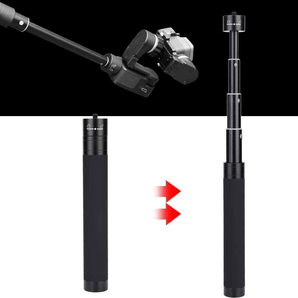 PUSOKEI Asta di prolunga in Lega di Alluminio per Amanti della Fotografia, Accessorio per Asta di prolunga per Selfie con Giunto cardanico con Vite da 1/4 '', Adatto per Feiyu, per