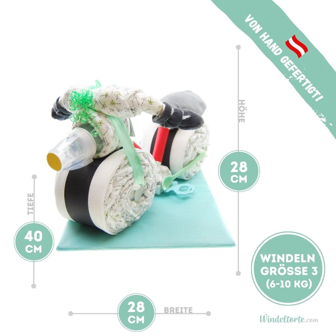 Fahrrad [SPORTLER & ABENTEURER] - Jungen & Mädchen - Neutral Unisex - Geschenk zur Geburt - Babyparty - Baby - Babyshower - Pullerparty - Babyartikel - Windeln - Lätzchen - Spucktuch
