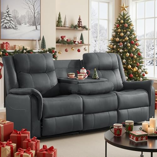 El Mejor Listado de Sillon Reclinable Doble favoritos de las personas. 45 Korser Sofá Reclinable Loveseat, Diseño de Respaldo Trasero Desmontable de 3 Asientos con Cajón de Almacenamiento, Sofá Reclinable de Tela Resistente con Almacenamiento, Puerto...