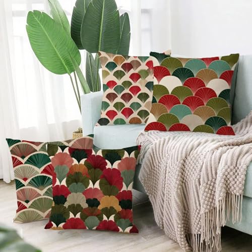 Housse coussin 45x45 rouge velours idée cadeau automne maison - 3