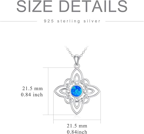 Miniatura 2 de MEIDERBO Collar de plata de ley 925 con nudo celta, cardo escocés, brújula, trébol de 4 hojas, regalo de joyería celta para mujer