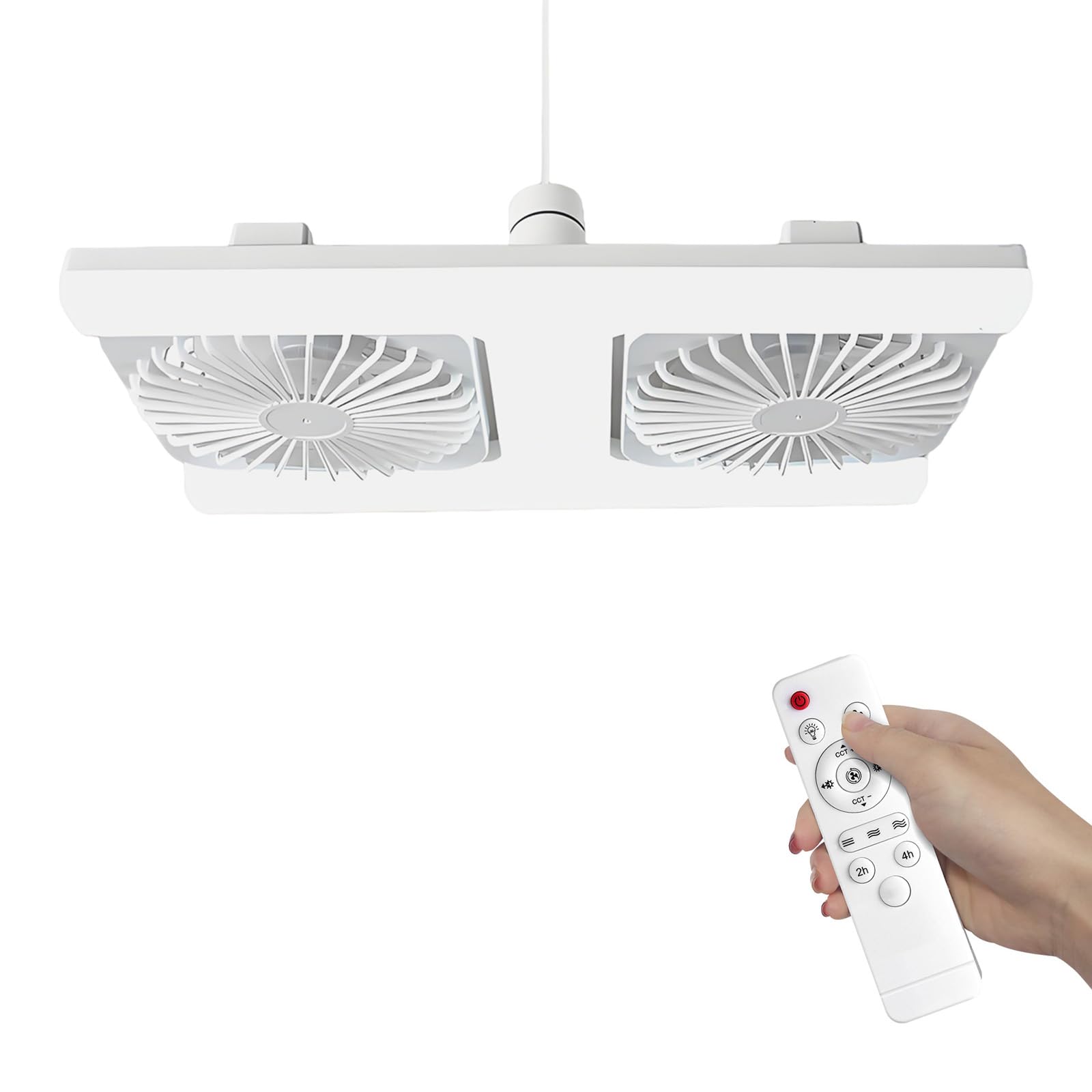 OEHUG Ceiling Fans with Lights & Remote,E27 Dual Row Ceiling Fan (A)