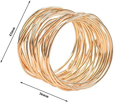 12PCS Gold Napkin Rings Metal Napkin Buckle Holder Set 42 * 36 mm Dinner Table Decor for christmas Wedding FOROREH Art Serviette napkin ring