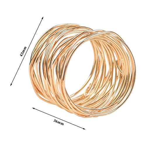 6PCS Gold Napkin Rings Metal Napkin Buckle Holder Set 42 * 36 mm Dinner Table Decor for christmas Wedding FOROREH Art Serviette napkin ring - Image 3