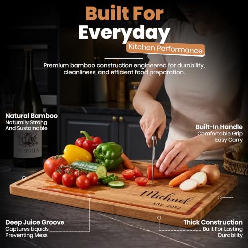Tabla de Cortar Rectangular de Bambú Personalizada miniatura 5